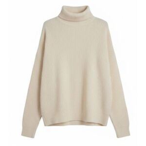 Demylee New York Womens large sweater cream turtleneck wool slouchy